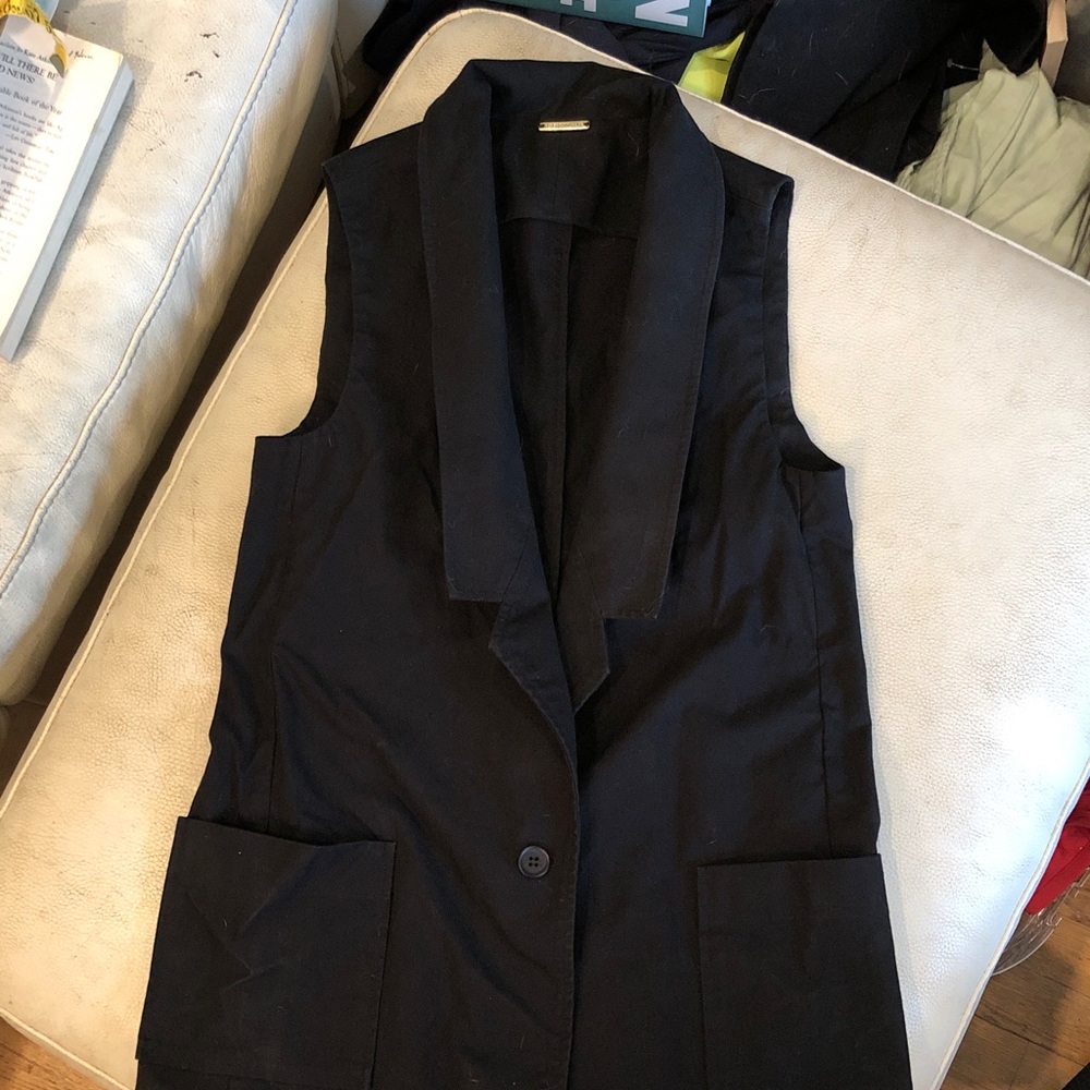 Rebecca Minkoff black one button vest